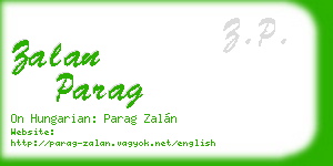 zalan parag business card